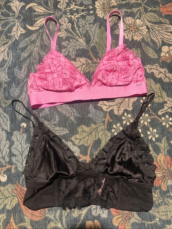 Victoria's Secret Other - Pink & Black Lace Bralette Set - Women Intimates